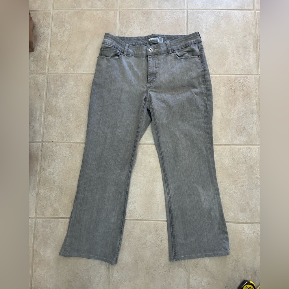 Chico's Gray Flare Cropped Jeans